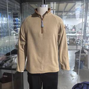 2025 abito comodo da uomo traspirante autunno Pullover <span class=keywords><strong>POLO</strong></span> giacca mezza cerniera maniche lunghe scollo a V Top in pile - Product Image 2