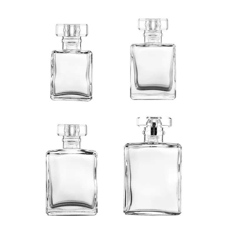 Vendita calda 20ml 30ml 50ml 100ml quadrato fragranza cosmetici imballaggio Spray bottiglia di profumo di vetro per le donne
