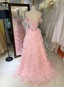 Hot Sale Customizable Plus <strong>Size</strong> Pink Off the Shoulder <strong>Sequin</strong> Tulle Princess <strong>Dress</strong> Graduation Party <strong>Dress</strong> Evening <strong>Dress</strong> - Product Image 2