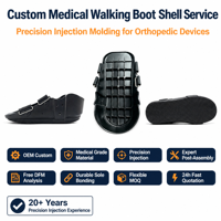 Service de moulage par injection plastique sur mesure, coque de botte de marche médicale OEM haute précision pour dispositifs de réadaptation orthopédique