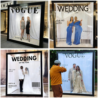 Boîte photo de luxe Vogue en PET avec couvercle intégré, personnalisable pour mariages, photographie et événements en extérieur