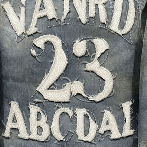 Giacca <span class=keywords><strong>di</strong></span> <span class=keywords><strong>Jeans</strong></span> Vintage da Uomo Personalizzata, Stile Streetwear Invernale, con Zip, Patch Ricamate, <span class=keywords><strong>Oversize</strong></span> e Effetto Vissuto - Product Image 3