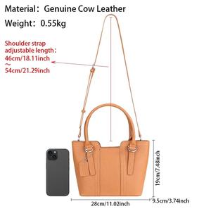 Sac à main en cuir véritable AndoBag pour femmes, sac à bandoulière de luxe avec sangle réglable, sacs fourre-tout tendance pour les trajets quotidiens 1721 - Product Image 2