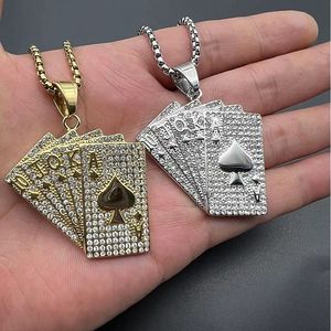 Yunnique – collier avec pendentif en acier inoxydable pour hommes, bijoux de fête avec strass - Product Image 4