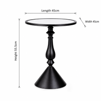 Table d'appoint ronde vintage française en fer, table d'appoint noire en métal pour salon, chambre à coucher, décoration intérieure