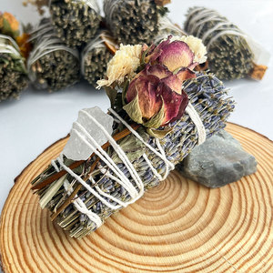 Paquete de lavanda Flores secas Hierbas Crystal Palo Santo Cedar Juegos de regalo de aromaterapia natural para difusor de incienso de relajación - Product Image 6