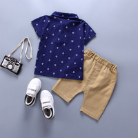 Ensembles de vêtements décontractés pour garçons d'été, 2 pièces, t-shirt, short, pantalon, polyester/coton