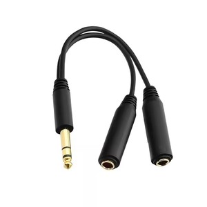 Câble d'extension audio 0,3 m/1 pi, adaptateur <span class=keywords><strong>double</strong></span> <span class=keywords><strong>jack</strong></span> stéréo 1/4 TRS mâle vers <span class=keywords><strong>double</strong></span> 6,35 mm femelle, 6,5 mm 1-vers-2 pour amplificateur et haut-parleur - Product Image 5