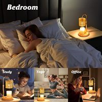 Elektrischer Sojawachs-Schmelzwärmer aus Massivholz und Glas mit Einstellbarer Helligkeit Moderne Schreibtischlampe Tisch-Aromabrenner für Innenräume Kerzen