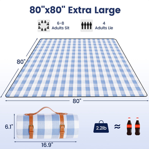 Wholesale Beach Picnic Blanket Extra Large Foldable Picnic Mat PEVA Travelling Waterproof Picnic Blanket for Outdoor - Product Image 2