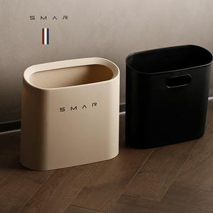Poubelle ouverte Smar, blanche crème, ronde, pour rangement intérieur, maison, cuisine, salle de bain, salon - Product Image 3