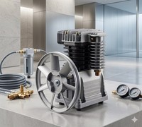 Tête de pompe de compresseur d'air portable haute performance, sans huile, à piston, en aluminium Z-2065, 2 cylindres, 3 CV, refroidie par air, de remplacement