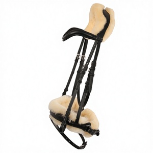 Bridon d'équitation confortable et écologique en cuir PU tanné végétal, rembourré, pour dressage et sports équestres, Horsekraft HK-BE130 - Product Image 3