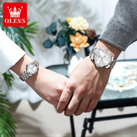 Montre-bracelet OLEVS 9931 personnalisée OEM de luxe en acier inoxydable, classique, pour homme, femme, couple, montres à quartz