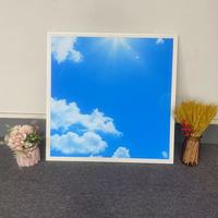 2024 lucarne artificielle Led panneau lumineux affichage intégré plafonnier ciel bleu et nuages blancs Led lumière à écran plat