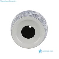 Lampe de table en céramique DS-RXCM20-A, style chinoiserie bleu et blanc, avec abat-jour en lin