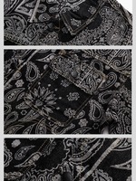 Vente en gros ODM – Nouveauté Automne : Vestes en jean vintage imprimées Paisley pour hommes – Motif floral cachemire entièrement imprimé