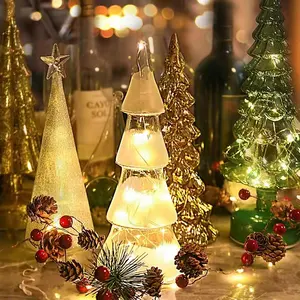 Ornamenti per la decorazione dell'albero di natale in vetro illuminazione brillante luce notturna atmosfera romantica per le vacanze decorazione per finestre per feste