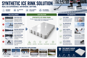 Panneau de barrière en UHMWPE pour patinoire commerciale et hockey, fabriqué directement par le producteur, pour la construction de patinoires synthétiques. - Product Image 2