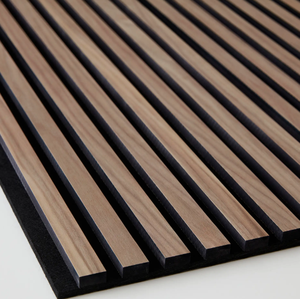 Panneaux à lattes en noyer foncé pour murs multimédias - Product Image 2