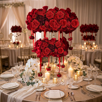 Vente en gros de boules de fleurs artificielles en soie blanche de haute qualité pour la décoration de table de mariage, centre de table pour événements et fêtes