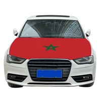 Housse de capot de voiture avec drapeau du Maroc 120x150cm, bannière élastique pour capot moteur, résistante à l'usure, équipement pour supporters de la Fête nationale marocaine et de football