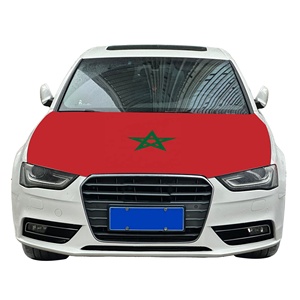 Housse de capot de voiture avec drapeau du Maroc 120x150cm, bannière élastique pour capot moteur, résistante à l'usure, équipement pour supporters de la Fête nationale marocaine et de football - Product Image 3
