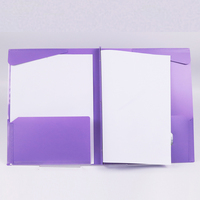 Carpeta de archivos de 3 puntas, portafolio de plástico, 2 bolsillos, 3 agujeros, 2 ranuras para tarjetas, hoja protectora de documentos, surtido de Color sólido