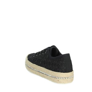 Espadrillas autunnali antiscivolo 8440 scarpe leggere piatte stampate in juta PU chiusura sottoveste traspirante per uso esterno nero - Product Image 2