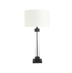 Lámpara de Mesa Pequeña de Madera Negra con Pantalla de Tela de Lino para Decoración de Habitaciones de Hotel - Product Image 3