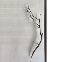 Poignée de porte en laiton, design abstrait fluide, pour portes vitrées d'hôtel, entrée principale, devanture de magasin, quincaillerie robuste de grande taille