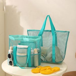 High Quality Custom Design Logo Reusable Nylon <b>Wire</b> Market Shopper Net Shopping Tote Mesh Beach Bag - Product Image 4