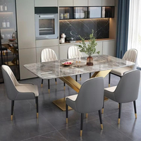 Table à manger en pierre frittée brillante - Une table à manger minimaliste moderne de conception italienne, durable, écologique, parfaite pour manger