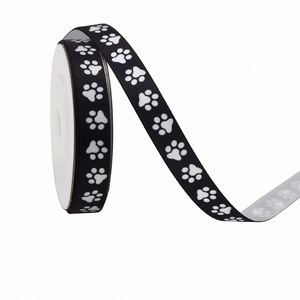 Ruban gros-grain motif patte et os, 1/1,6 cm, 10 yards, pour colliers d'animaux et emballages cadeaux – Adorable pour les amoureux des animaux - Product Image 2