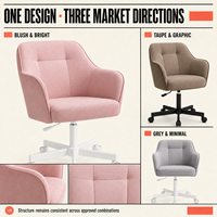 Chaise réglable minimaliste rembourrée avec rotation à 360° °   Base pivotante, siège rembourré épais et dossier incurvé pour chambre à coucher