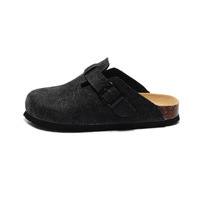 Taille 35-45 Pantoufles sabots unisexes Chaussures Logo personnalisé Feutre Semelle supérieure EVA Semelle intermédiaire en liège Sandales plates anti-glissantes pour femmes