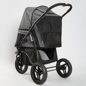 Poussette pour chien pliable à 3 roues à une clé Poussette pour chien avec grand espace Panier de rangement - Product Image 5