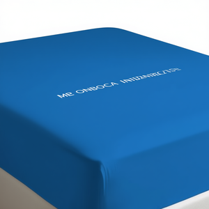 Drap-housse 100% coton couleur Avio pour lit simple allemand 100x200 cm - Product Image 3