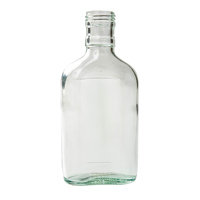 Flacon en verre plat 125ml personnalisé à prix d'usine transparent pour emballage de brandy whisky gin tequila spiritueux flacon de forme ovale