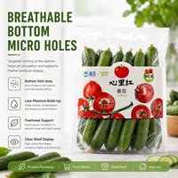 Bolsas de Embalaje para Productos Frescos de Grado Alimenticio Transparentes del Fabricante, Bolsas para Frutas y Verduras CPP Microperforadas con Logotipo Personalizado