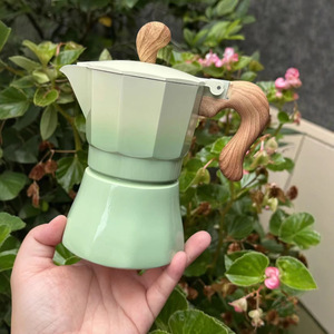 Cafetière italienne minimaliste en aluminium à valve unique, style boutique, pour 3 tasses, usage domestique, petite et élégante - Product Image 1