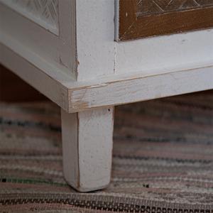 INNOVAHOME listo para enviar pasillo pequeño blanco desgastado <span class=keywords><strong>madera</strong></span> tallada suelo decorativo Esquina <span class=keywords><strong>de</strong></span> 3 niveles estante delgado con cajón - Product Image 3