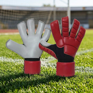 Premium Quality Custom Design German Embossed Latex Soccer Goalkeeper Gloves with 4mm German Latex Strap negative Cut - Product Image 5