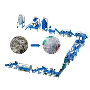 New PET Bottle Recycling Line Plastic Pelletizing and Film Recycle Equipment with Motor Includes Hot Washing Tank and Crushing