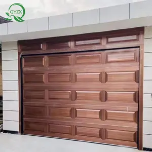 Porte de garage en bois superposée à isolation phonique de villa moderne extérieure en bois faite à la taille avec bon prix