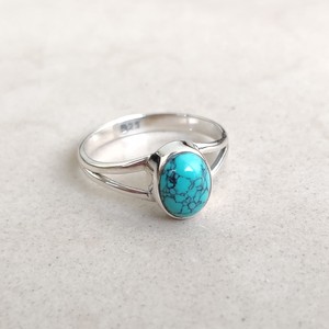 Turquoise <b>Ring</b> 925 Sterling Silver Handmade Oval Cabochon <b>Split</b> Shank Gemstone <b>Ring</b> Wholesale Jewelry - Product Image 3