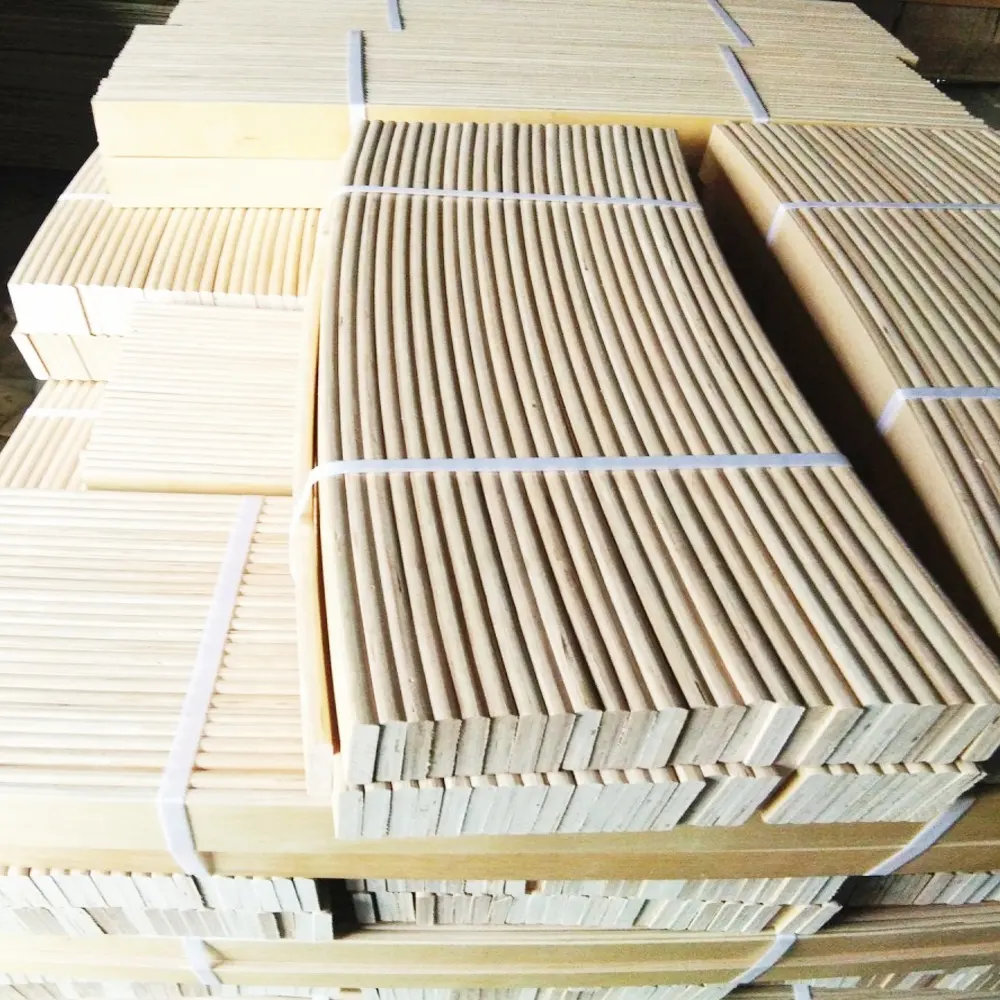 Factory Price Curved or Straight Poplar Wooden Bed Slats