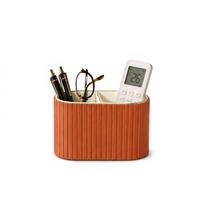 Boîte de rangement en cuir rayé de style italien, style luxe léger, porte-stylo Instagram, porte-télécommande pour le bureau