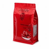 JMPACK Custom Block Bottom Stand-up Pouch met zijvouw, venster, hersluitbare rits, rode dadelverpakking, OEM ODM