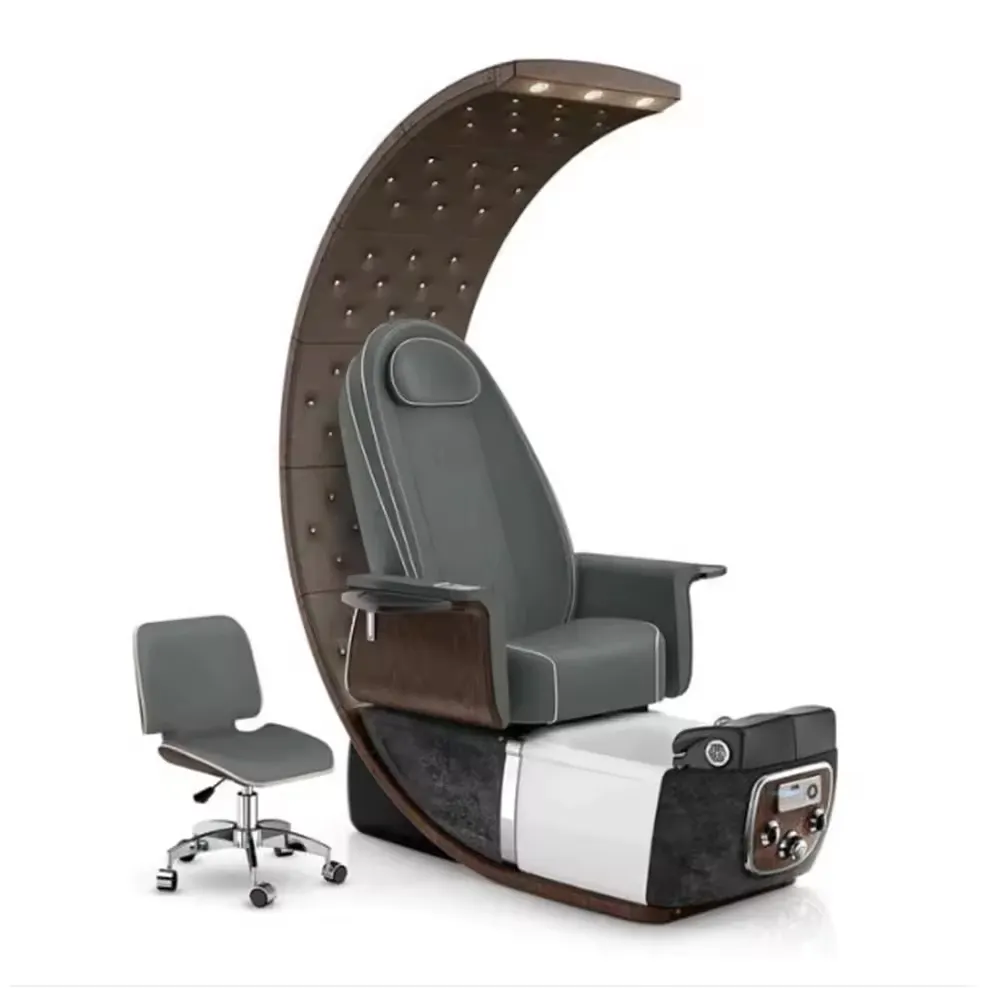 New style luxury PU massage foot massage and pedicure chair with light  customized color LOGO for nail shop